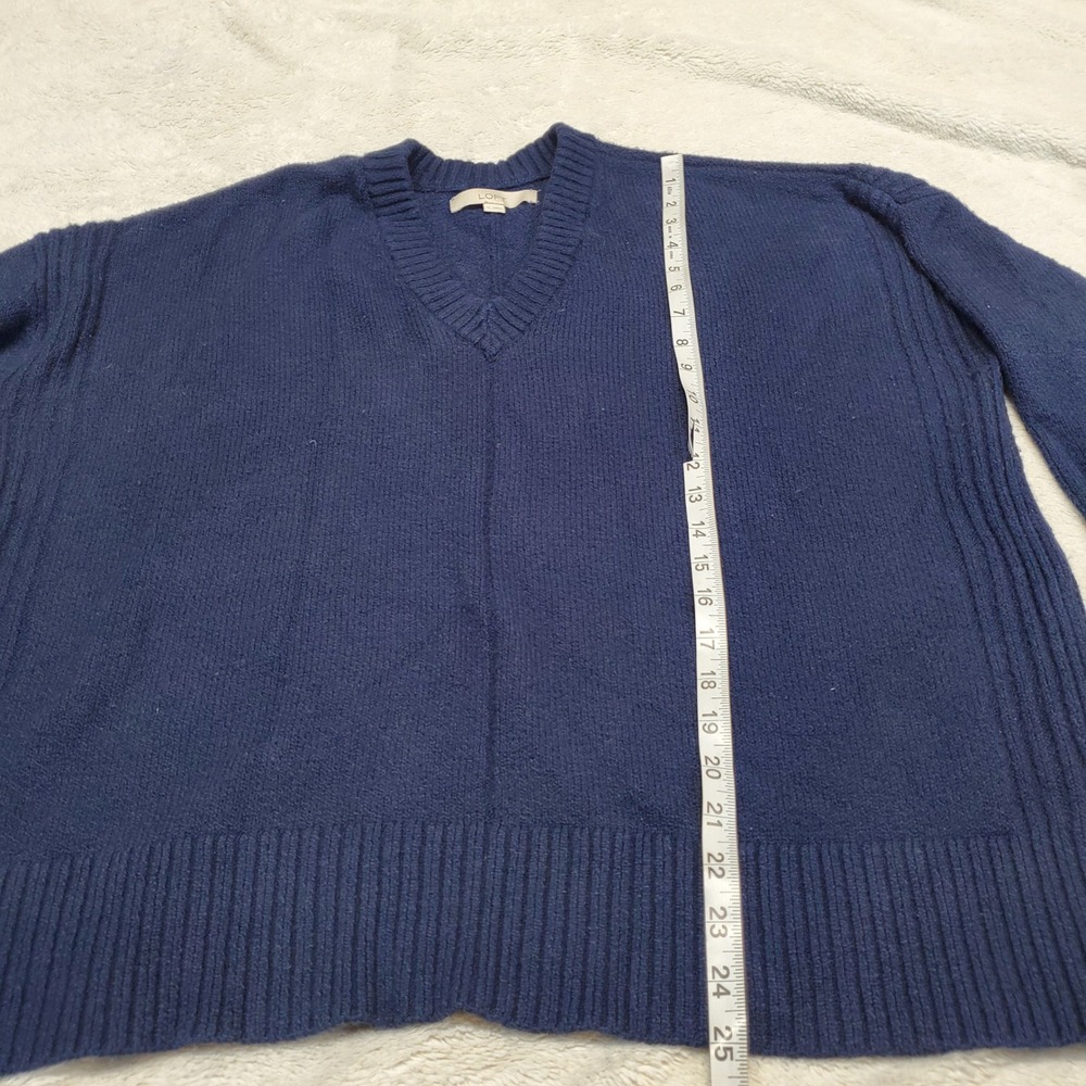 Loft Navy Blue Knit Sweater Women XL Casual Cozy Capsule Classic Basic‎ Simple - Picture 4 of 7